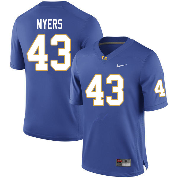 Men #43 Eli Myers Pitt Panthers College Football Jerseys Sale-Royal